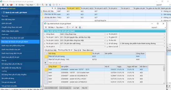 Khai báo các cách phân bổ và kết chuyển chi phí giá thành linh hoạt